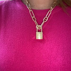 Authentic LV Lock #338 with key necklace!  Chain is from express.